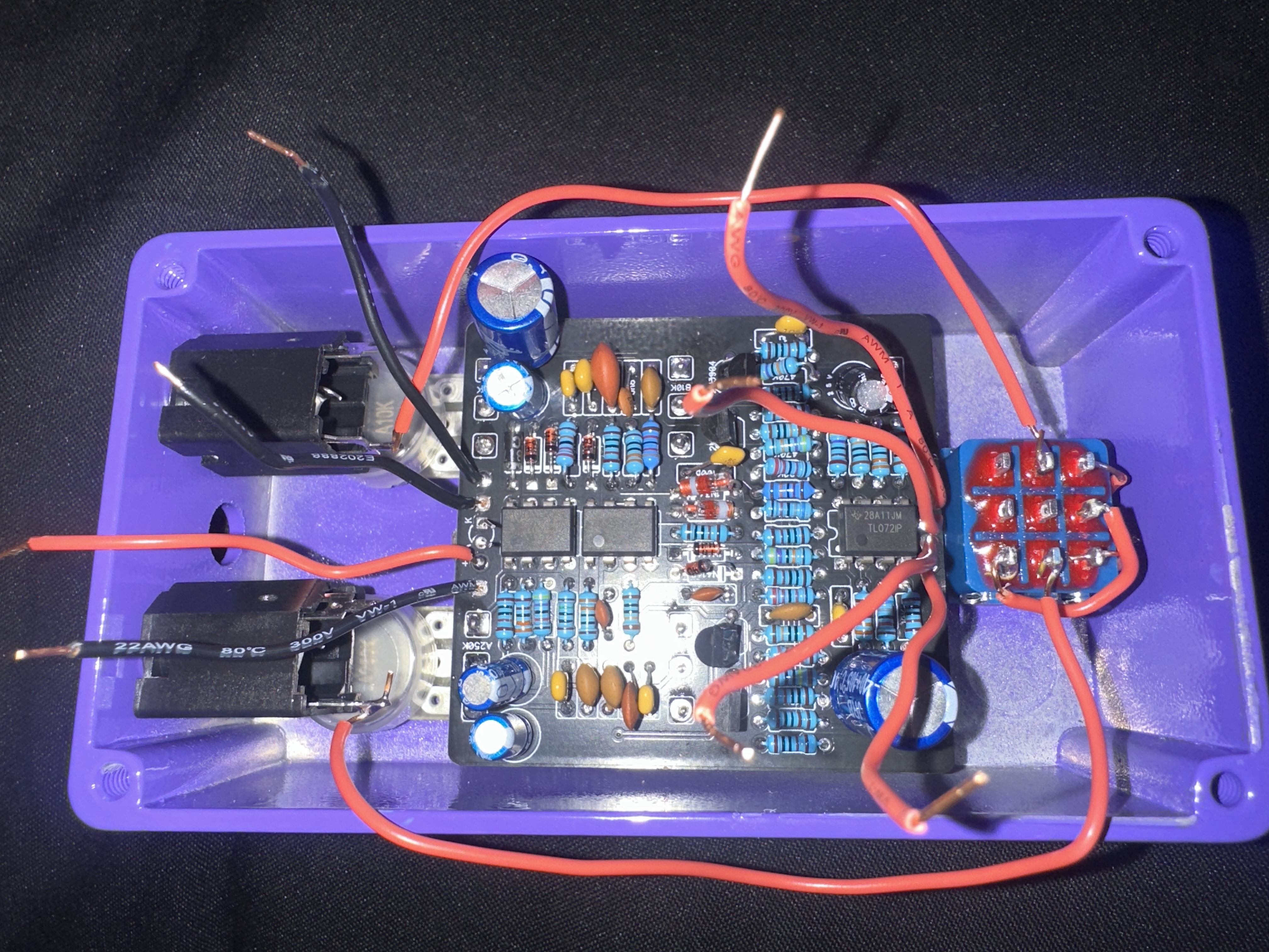 Dry fit -- the PCB isn't soldered in, but the components are in place